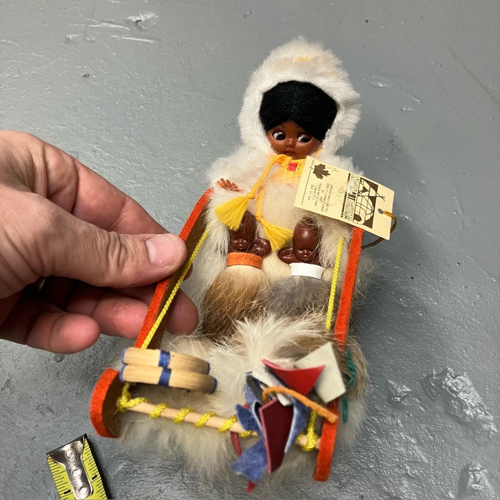 Handcrafted Inuit Doll with Sled